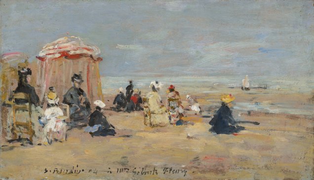 Eugène Boudin (French, 1824 - 1898 ), On the Beach, 1894, oil on wood, Chester Dale Collection